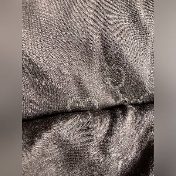 Gucci Chocolate Brown Silk and wool scarf Double G Logo Print - Picture 7 of 9